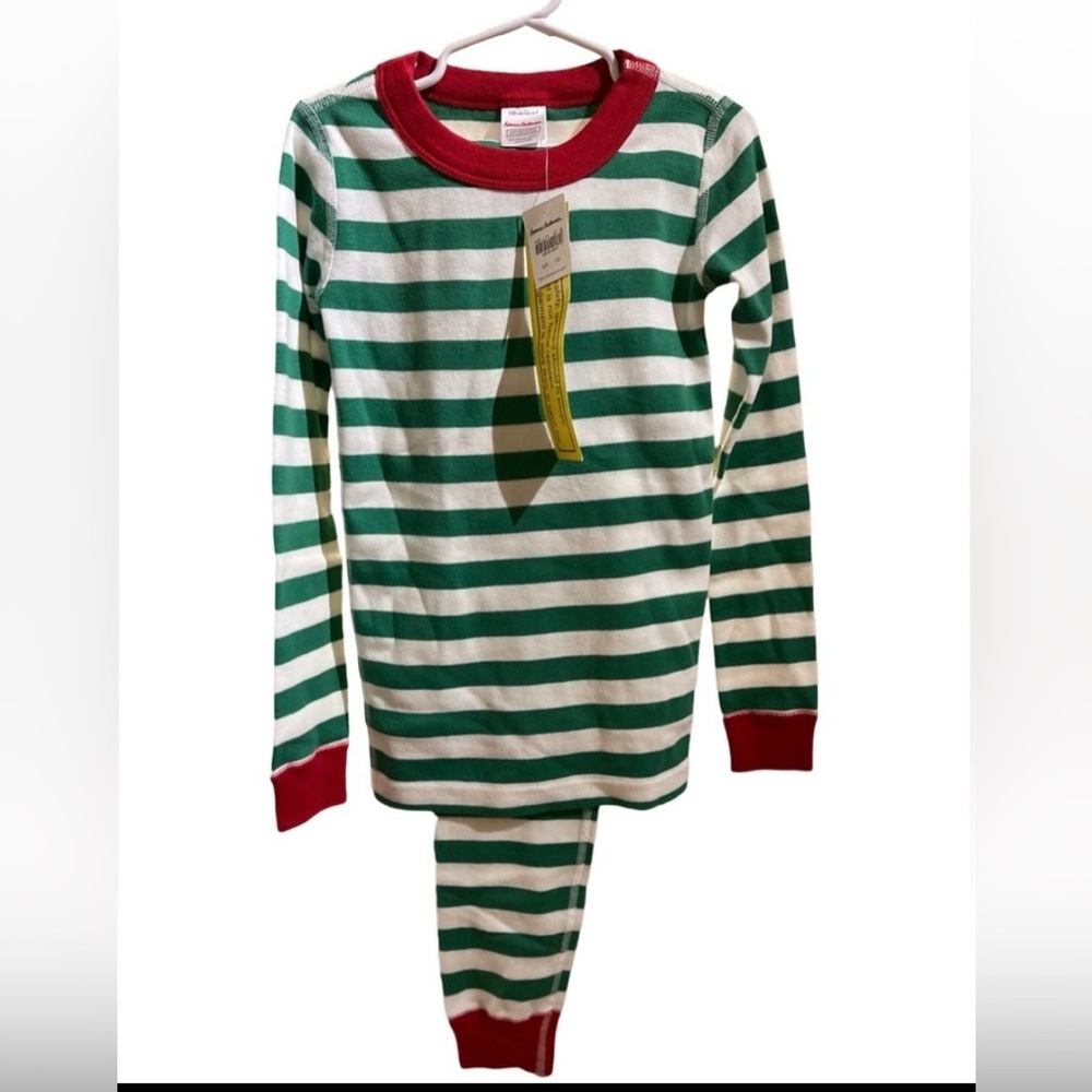 NWT Hanna Andersson Organic Cotton Christmas  Striped Pajama Set Size 120cm